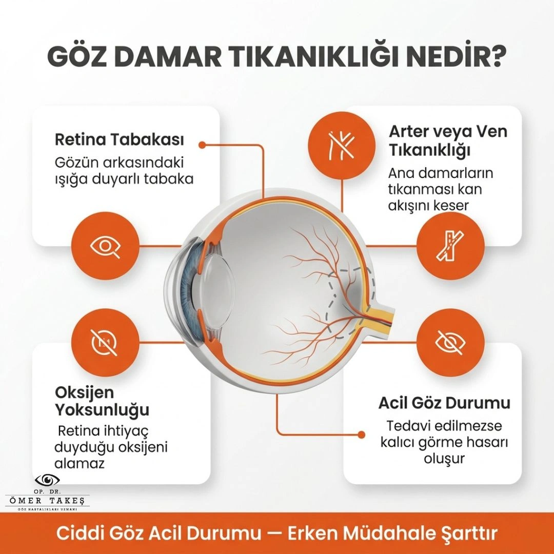 gözde damar tıkanıklığı belirtileri