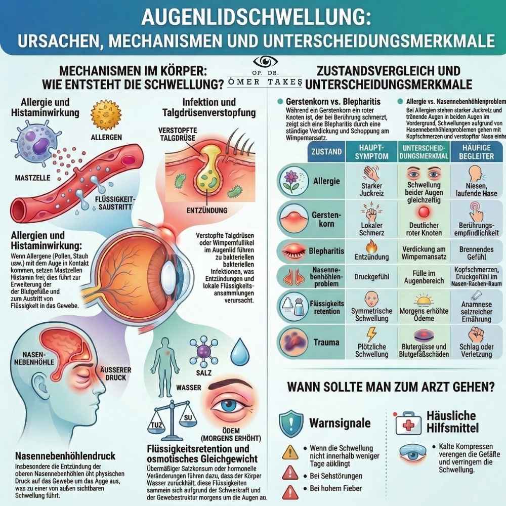 Schwellung und Rötung am Augenlid