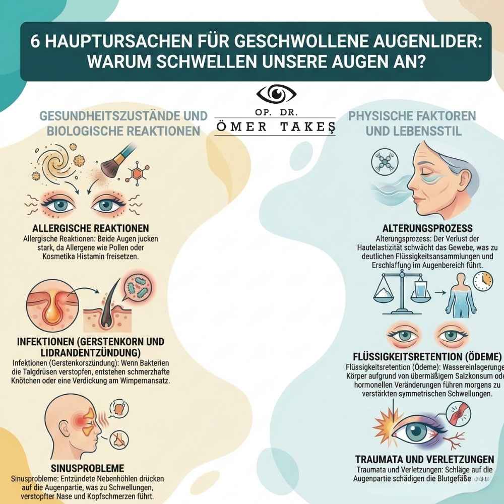 Ursachen für Schwellungen über dem Augenlid