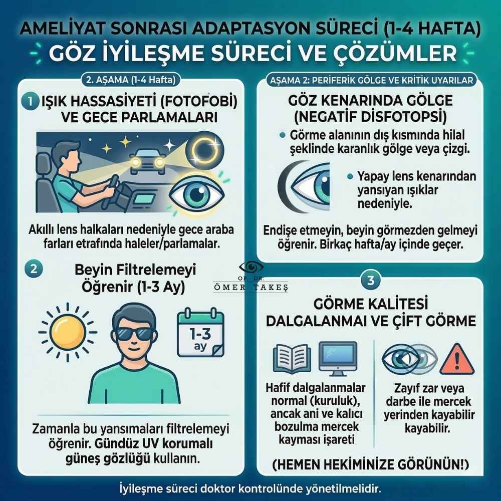 katarakt ameliyatı sonrası ışık yansıması