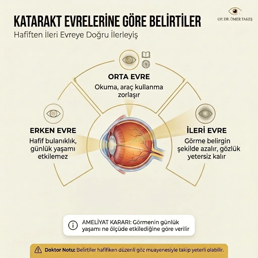 katarakt evreleri belirtileri